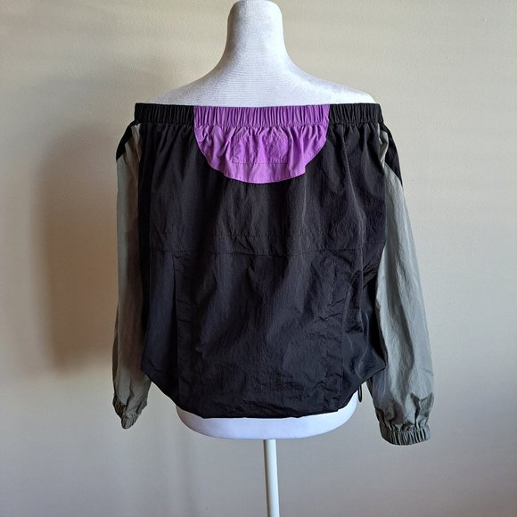 Alexander Wang Off-the-Shoulder Colorblock Wind-Resistant Jacket Size XS - Picture 8 of 16